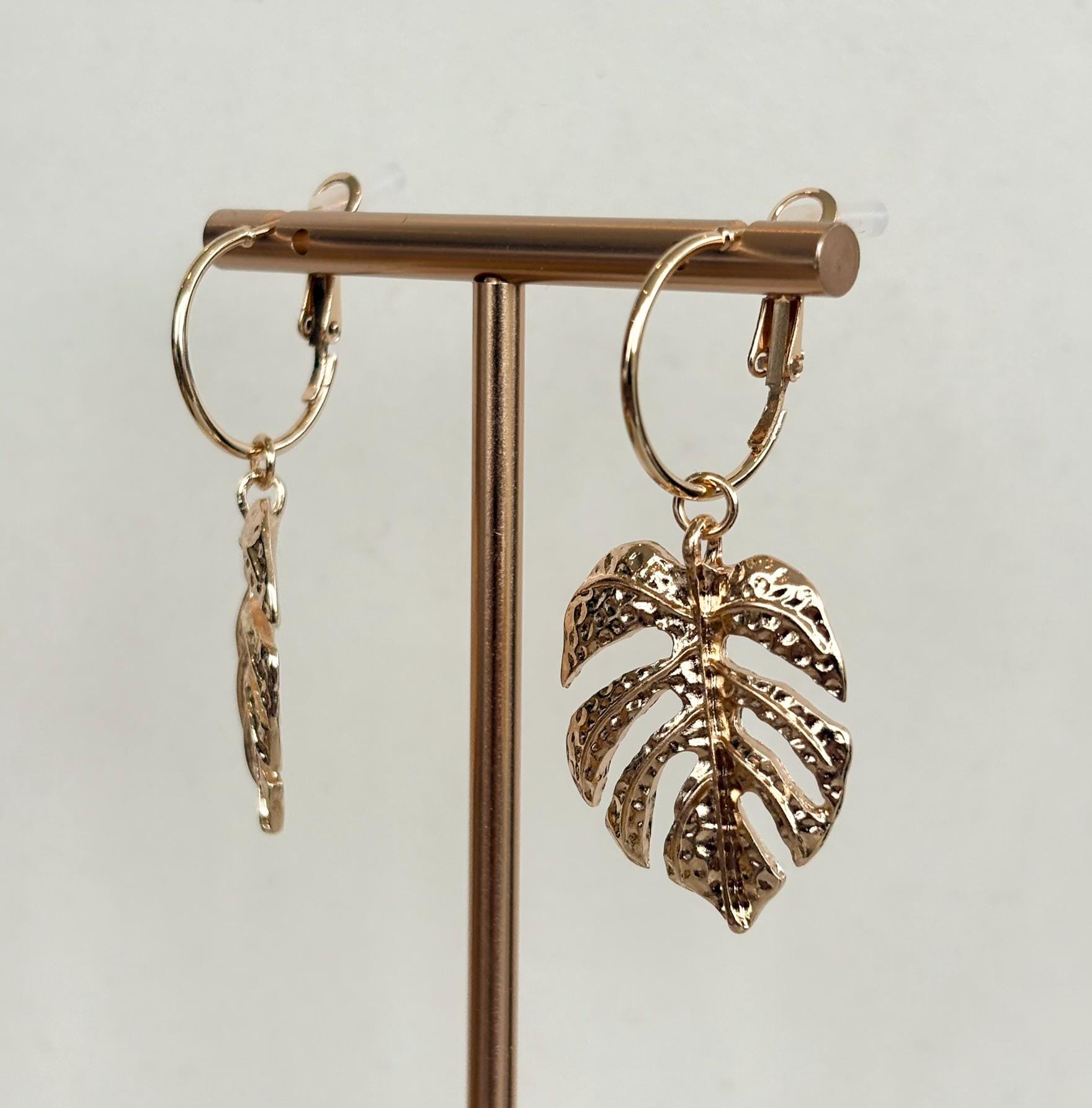 Botanical Gold Monstera Leaf Earrings