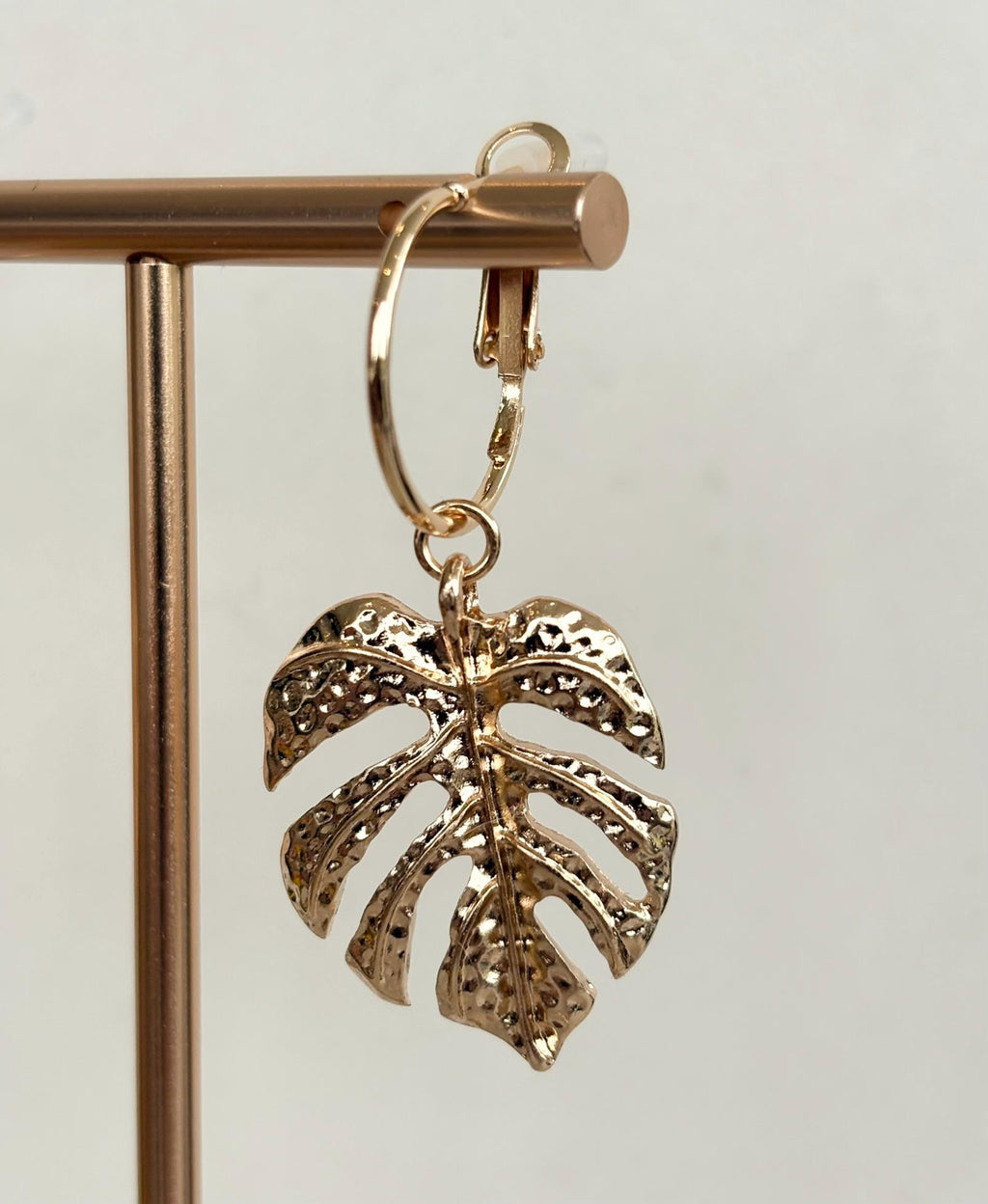 Botanical Gold Monstera Leaf Earrings
