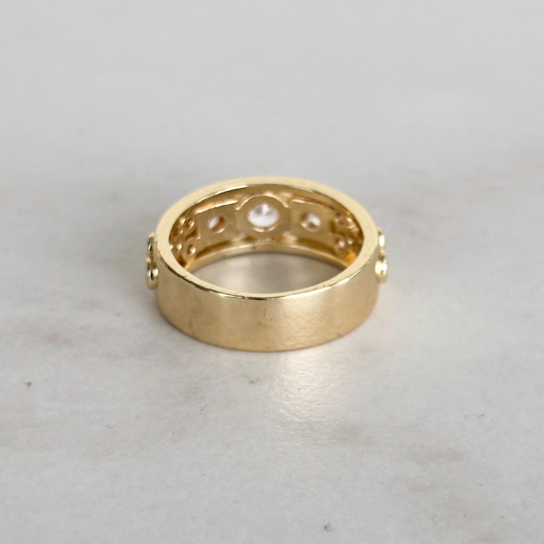Gold Geometric Zircon Ring