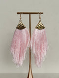 Baby Pink Tassel Fringe Earrings