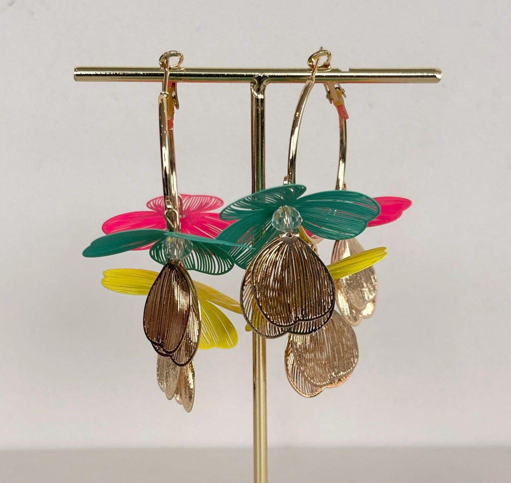 Multicolour Petal Hoop Earrings