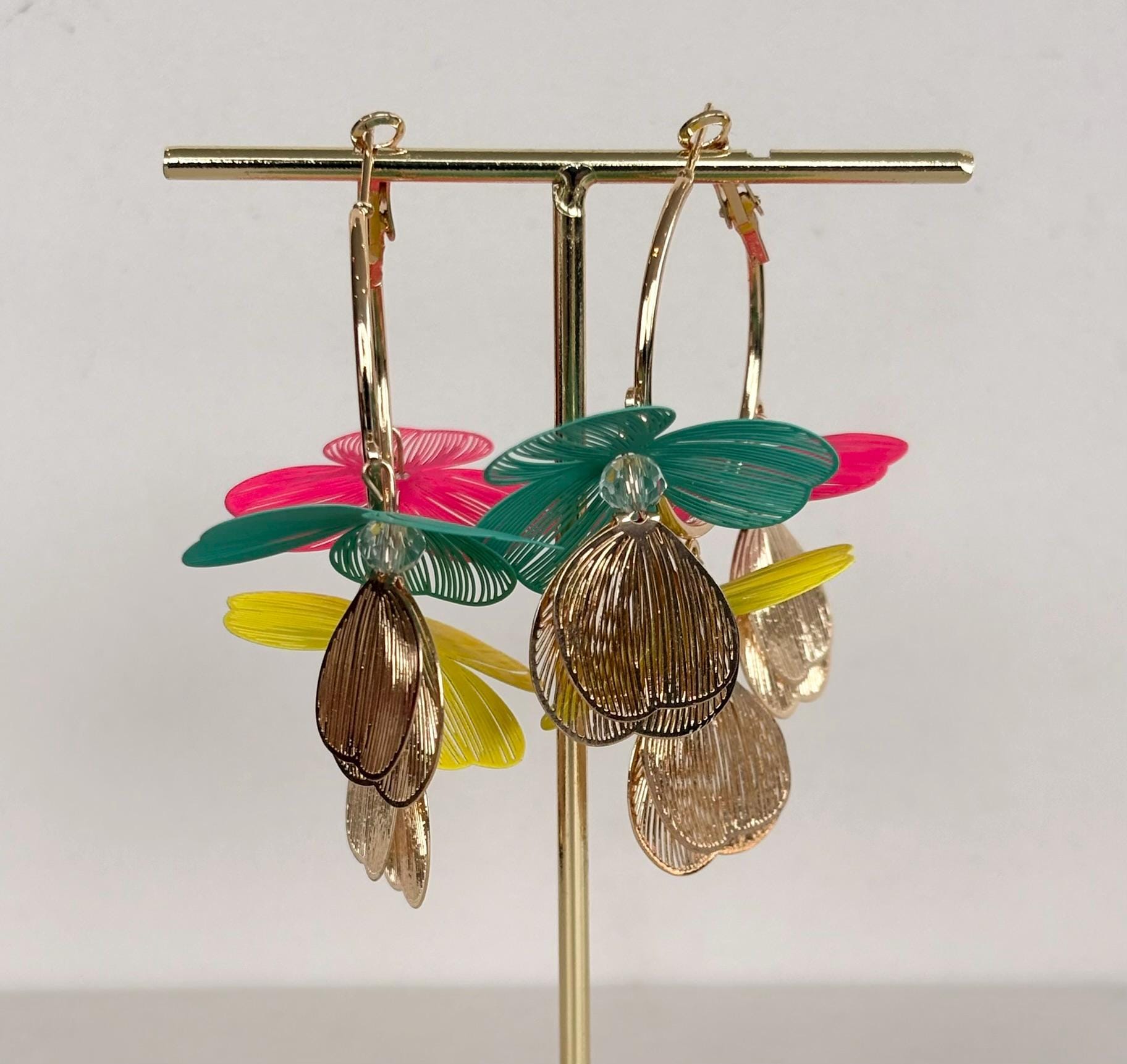 Multicolour Petal Hoop Earrings
