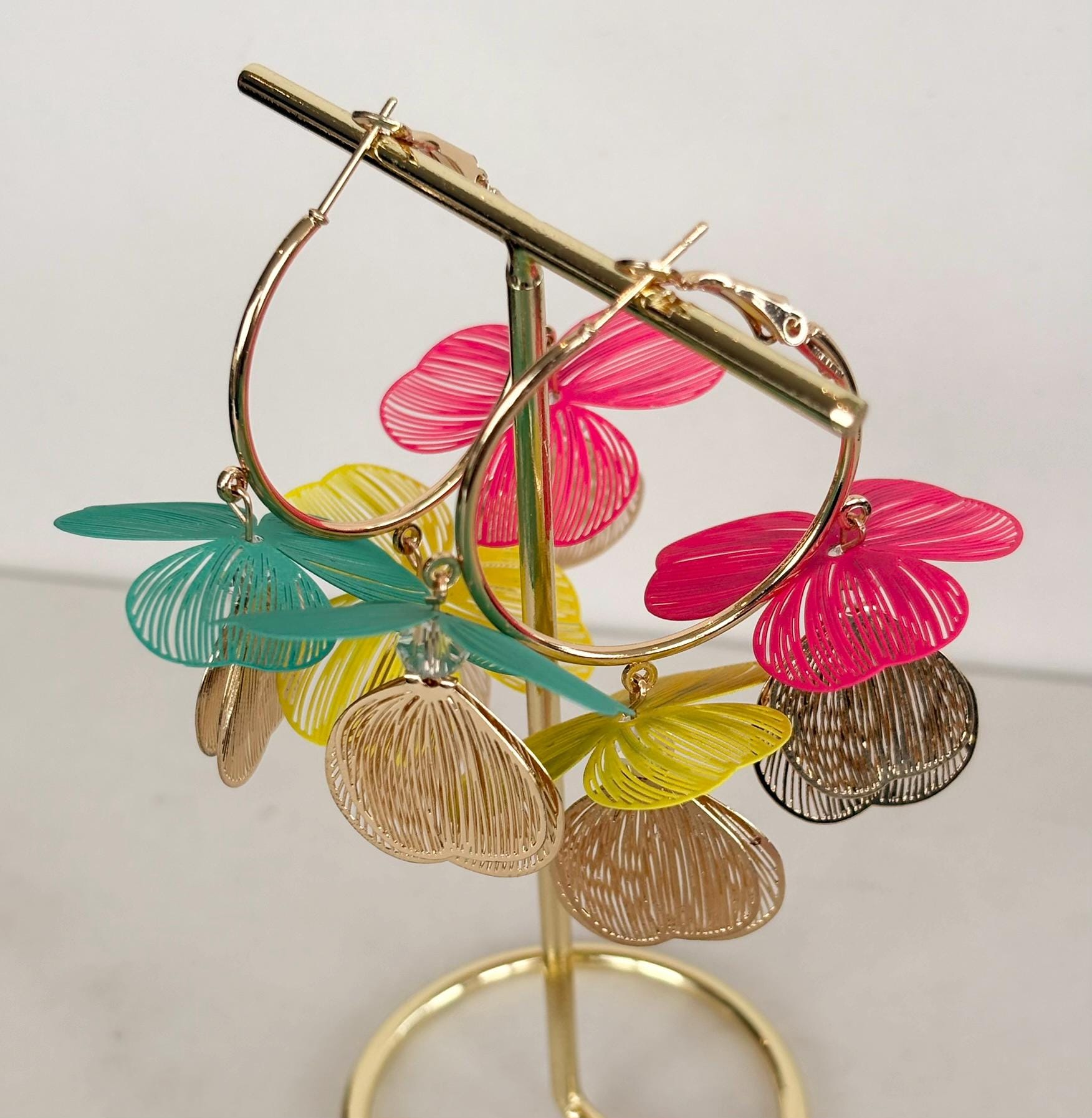 Multicolour Petal Hoop Earrings