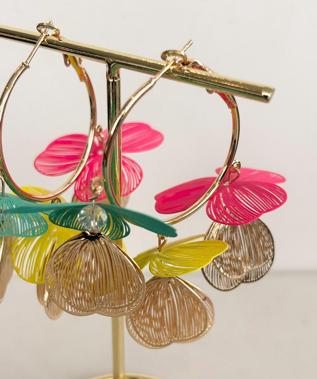 Multicolour Petal Hoop Earrings