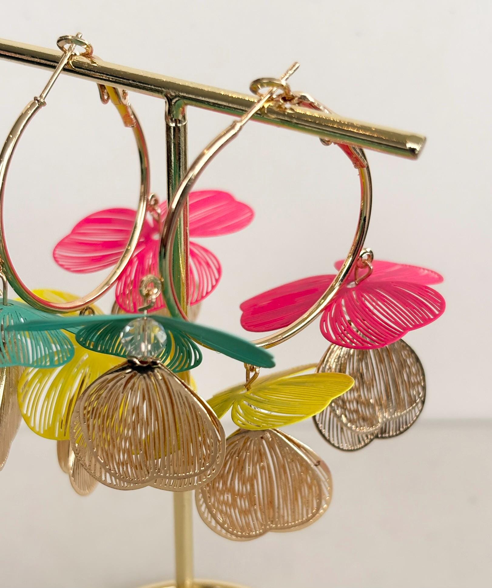 Multicolour Petal Hoop Earrings
