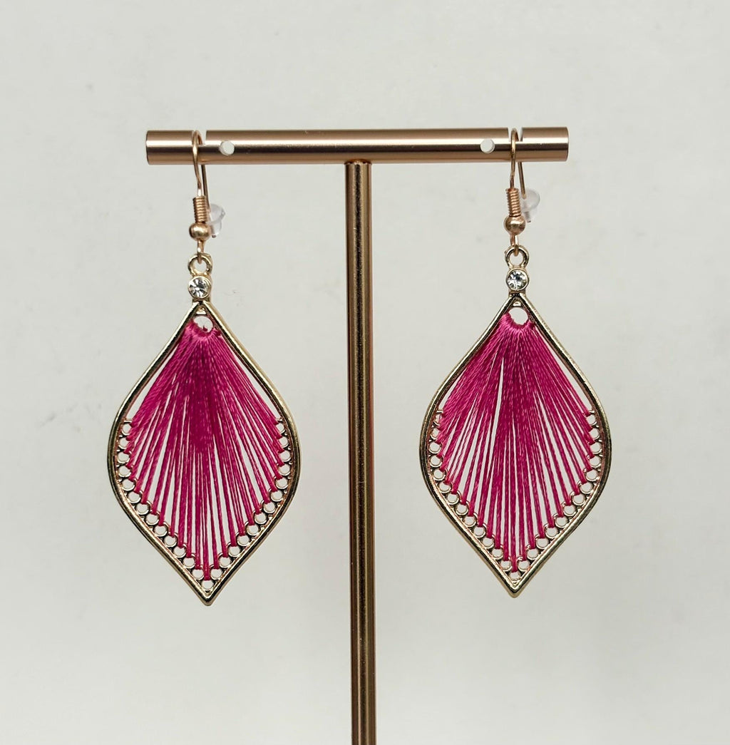 Fuchsia Pink Silk Petal Earrings