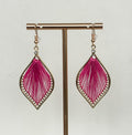 Fuchsia Pink Silk Petal Earrings