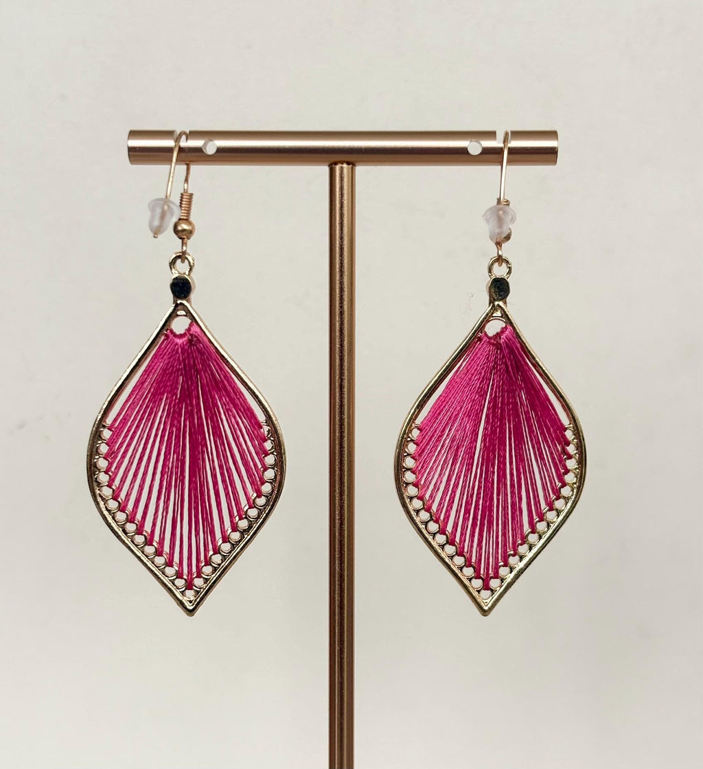 Fuchsia Pink Silk Petal Earrings