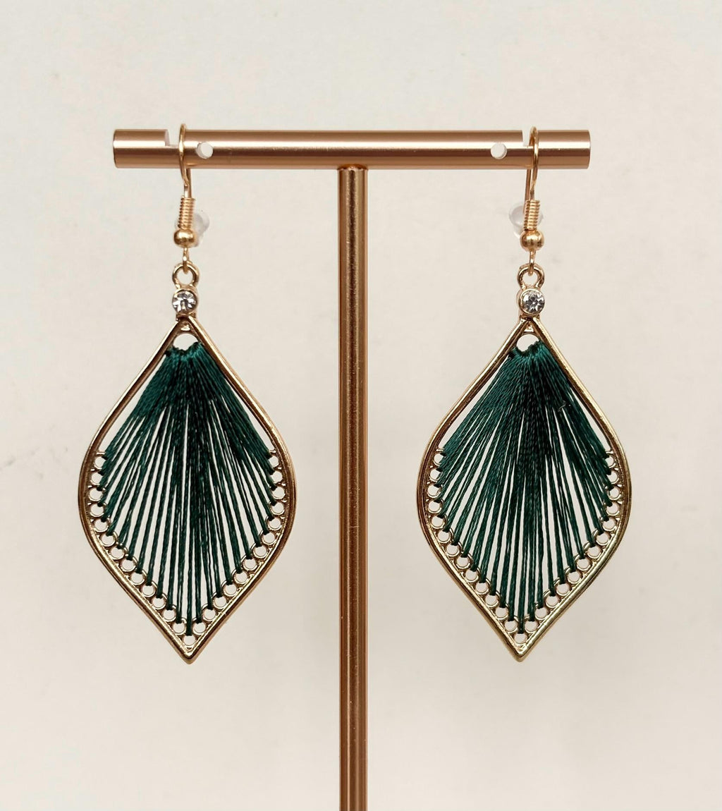 Emerald Silk Petal Earrings
