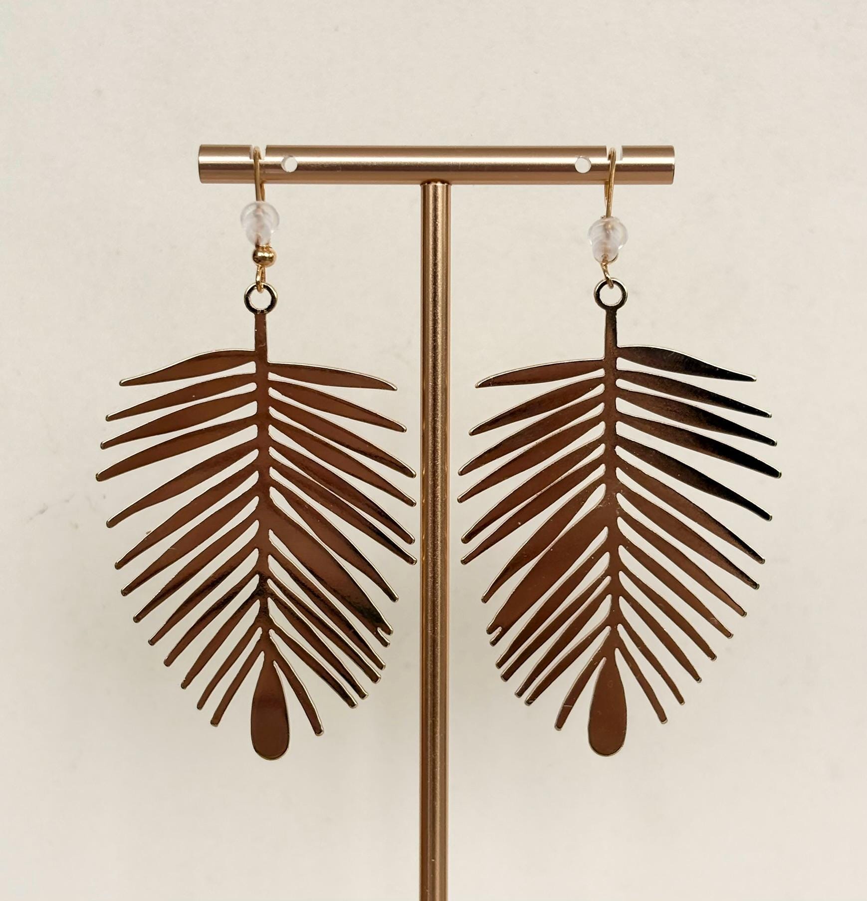 Gold Palm Leaf Earrings