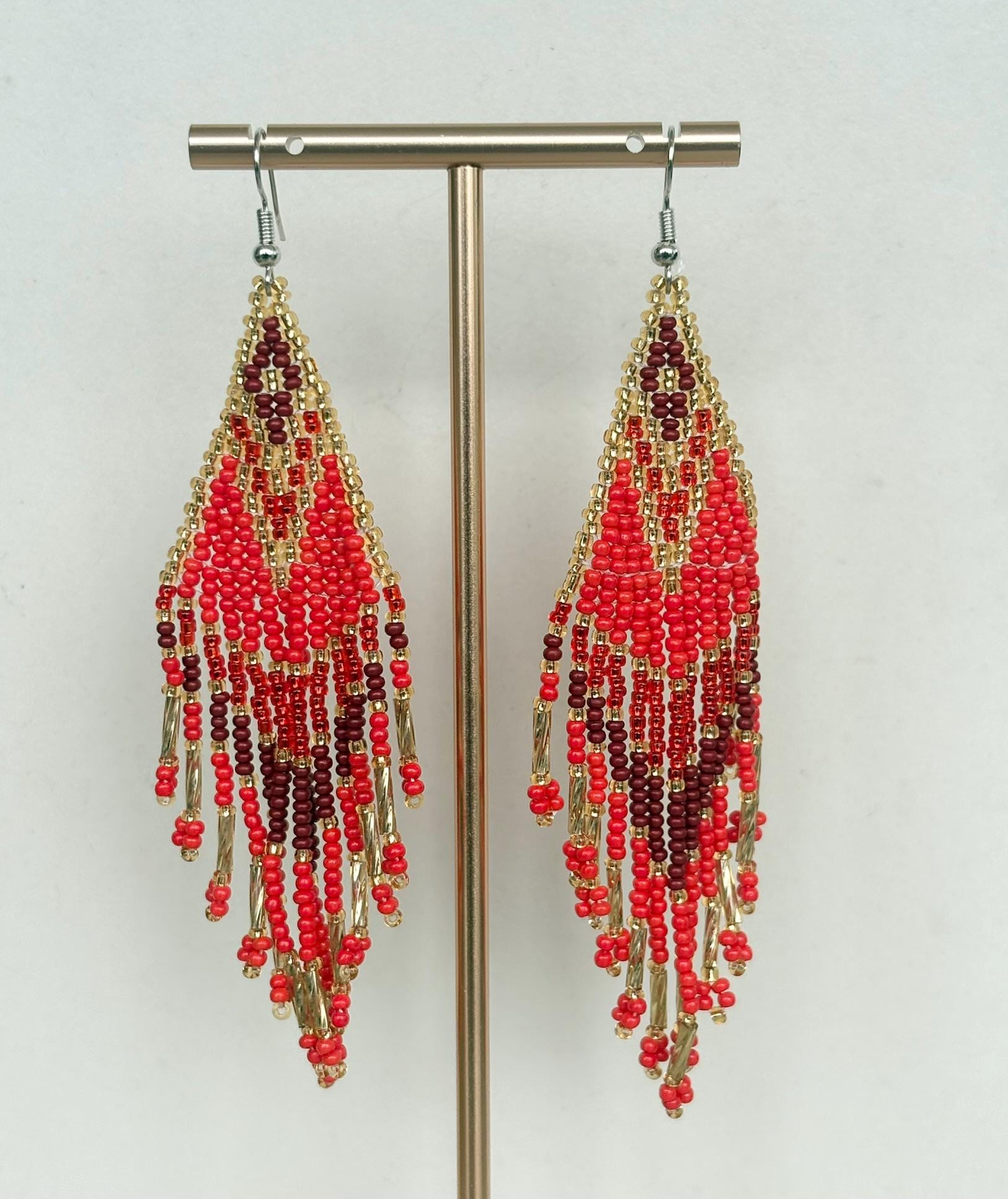 Desert Sunset Terracotta and Orange Beaded Festival Earrings