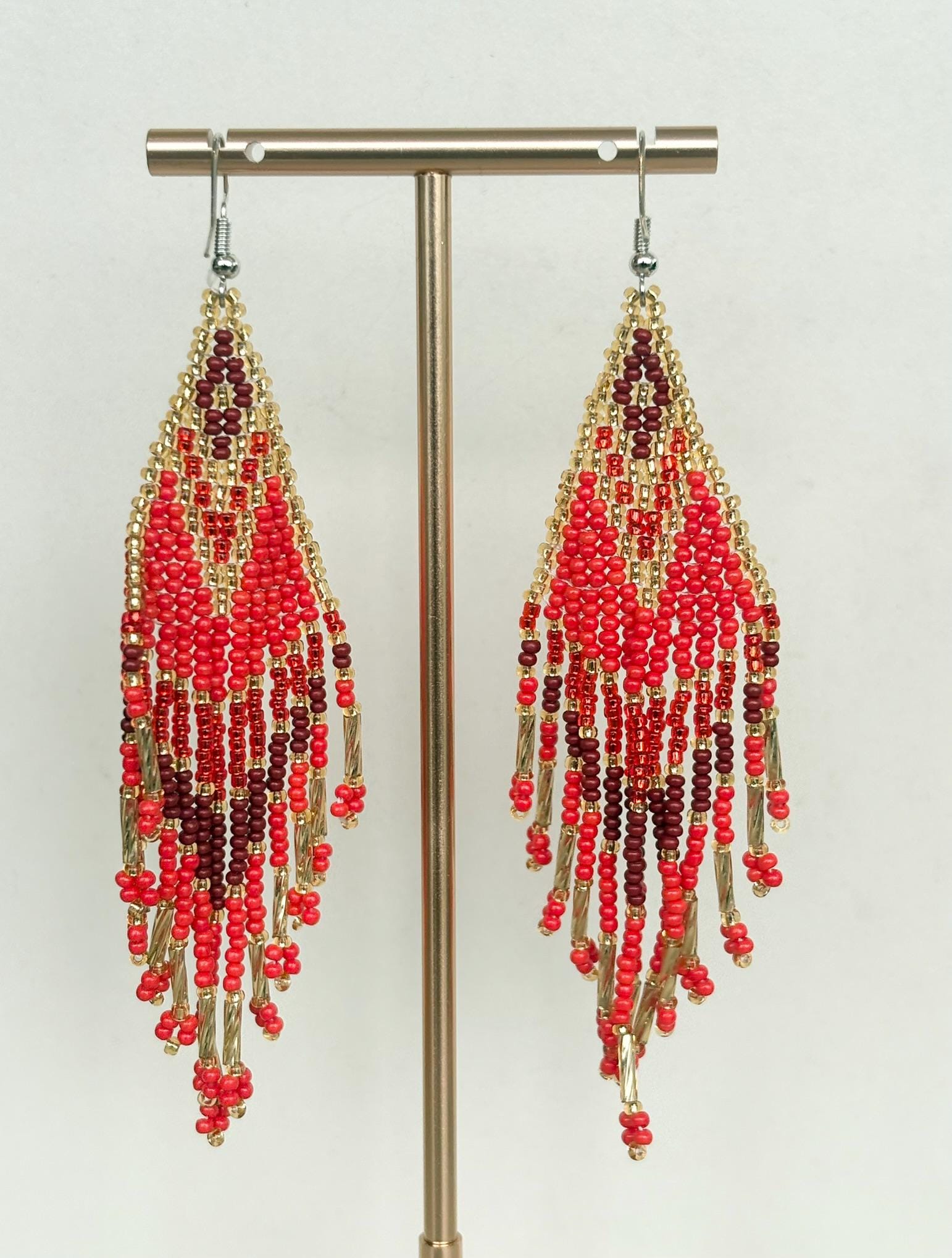 Desert Sunset Terracotta and Orange Beaded Festival Earrings