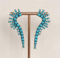 Silver and Turquoise Gemstone Statement Drop Earrings
