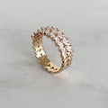 Botanical Gold Leaf Marquise Zircon Ring