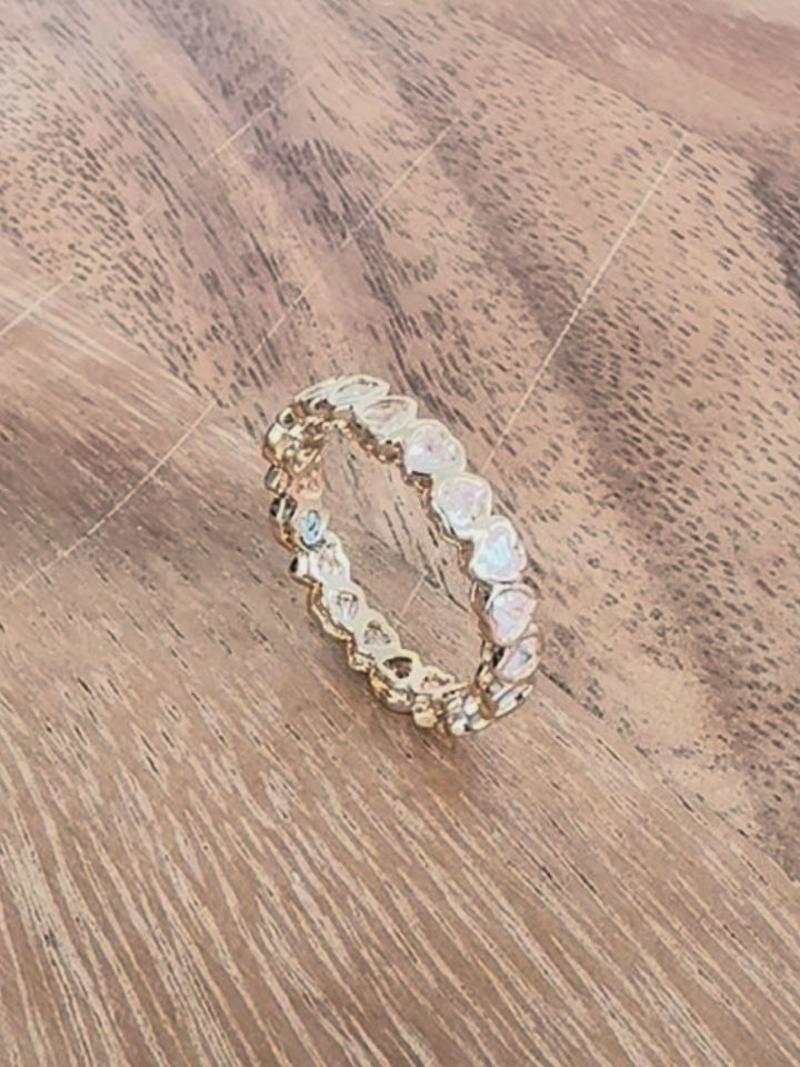 Gold Heart CZ Eternity Ring