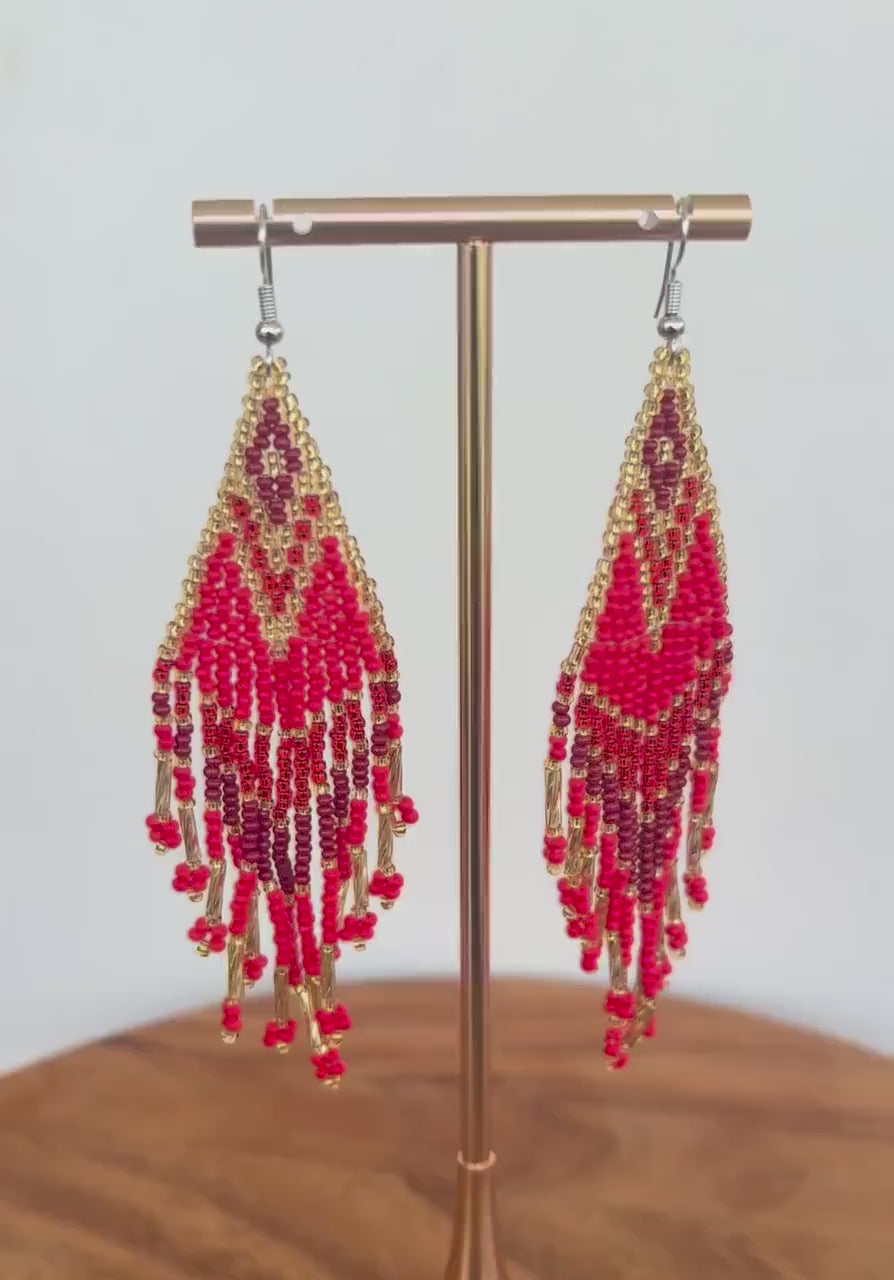 Desert Sunset Terracotta and Orange Beaded Festival Earrings