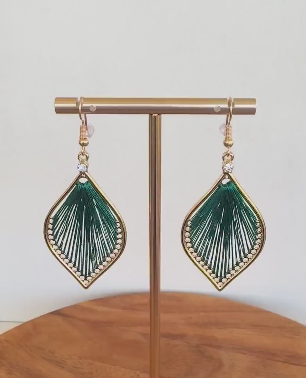 Emerald Silk Petal Earrings