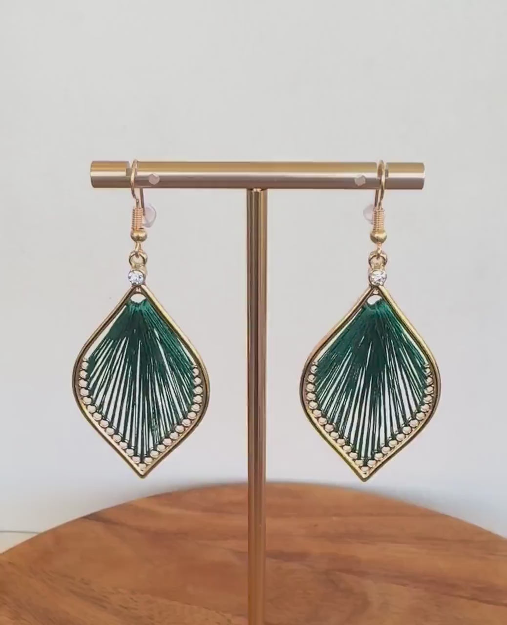 Emerald Silk Petal Earrings
