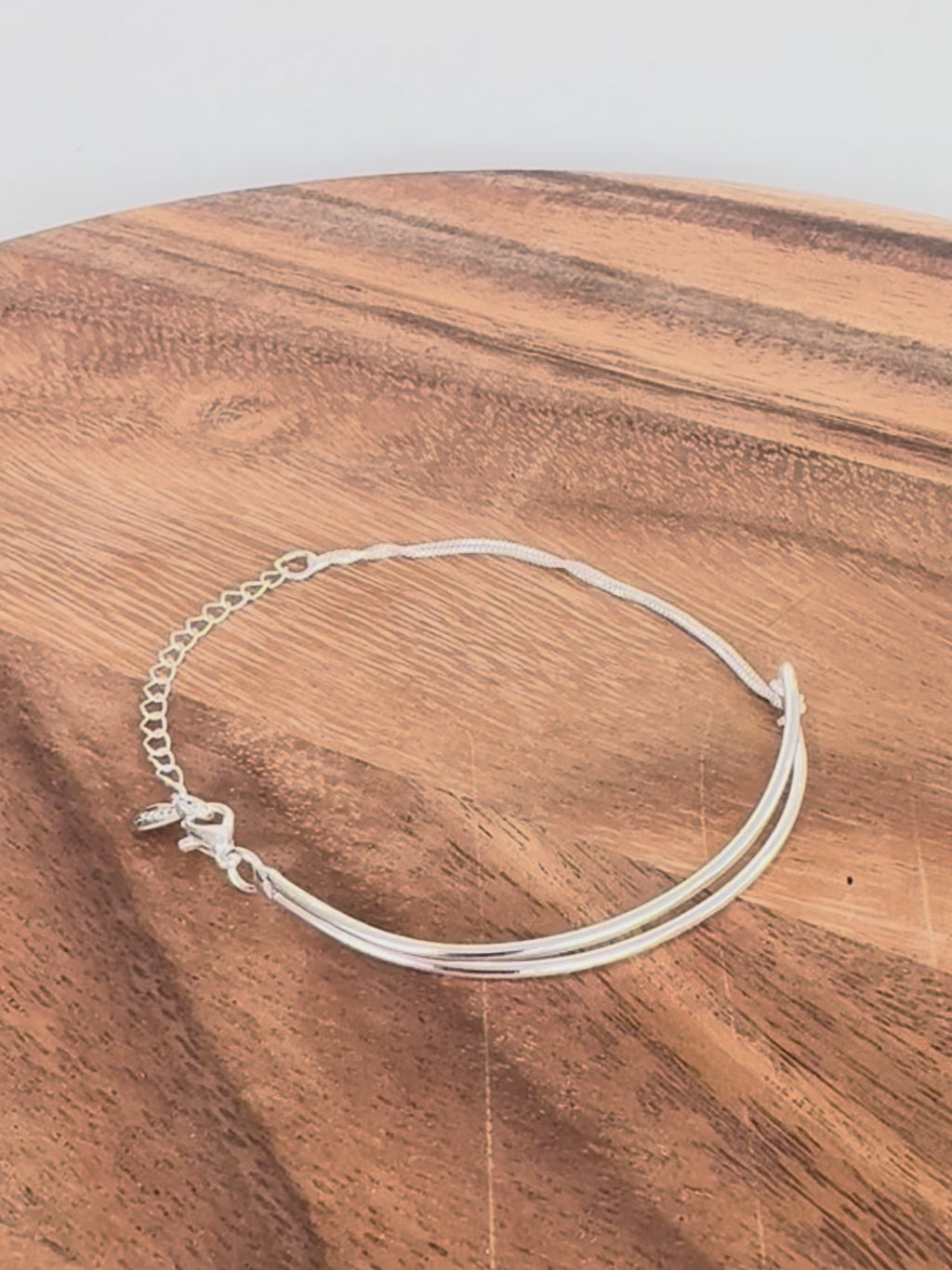 Sterling Silver Loop and Chain Bracelet