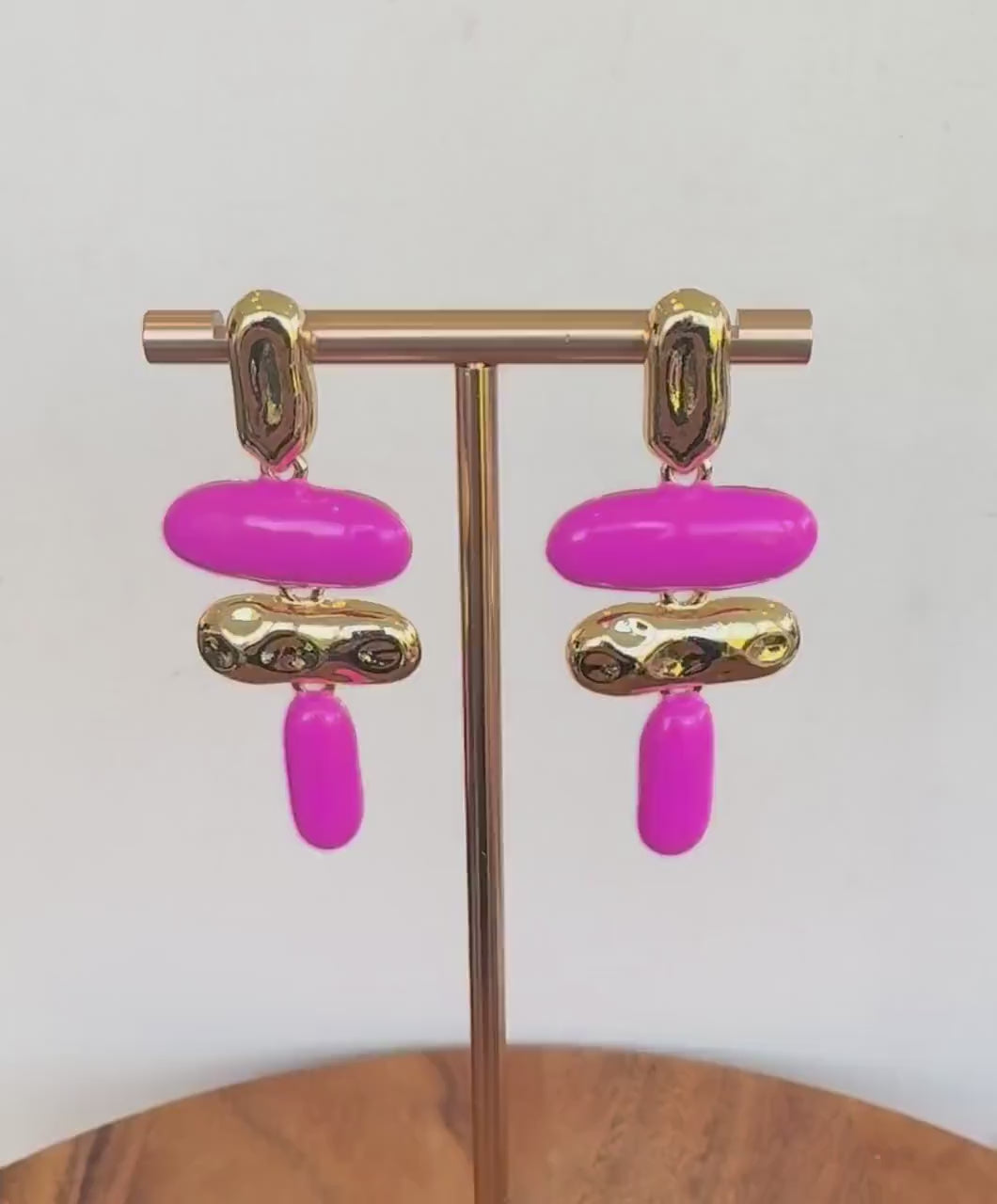 Bubblegum Pink Baroque Resin Drop Earrings