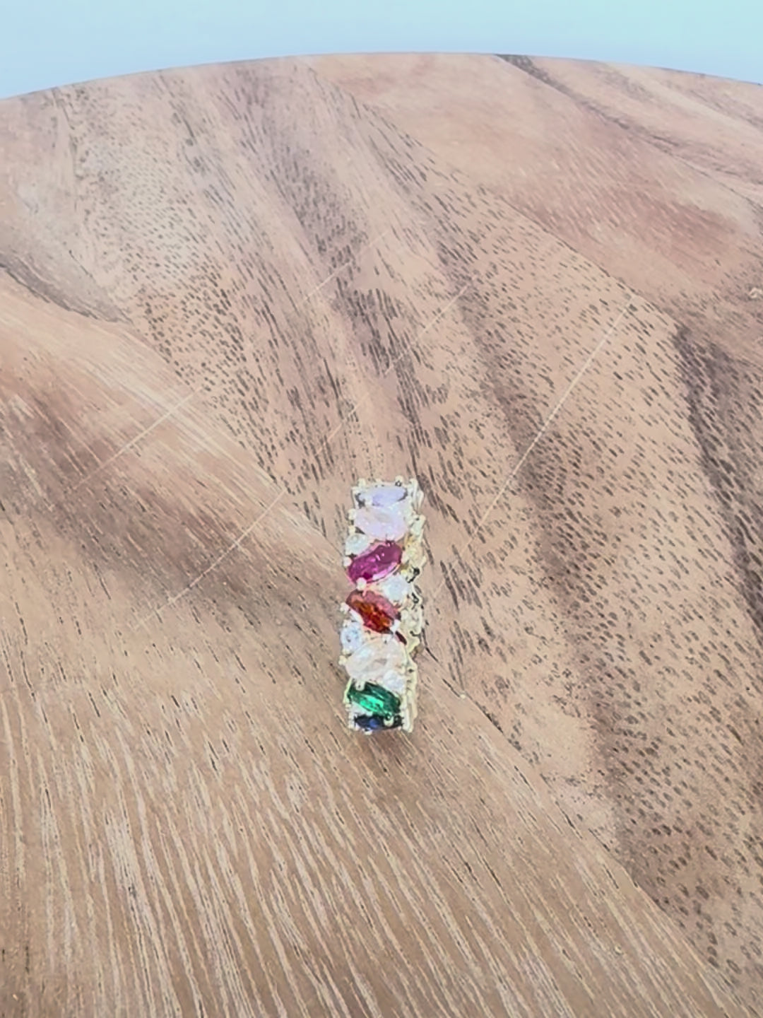 Gold Multicolour CZ Eternity Ring